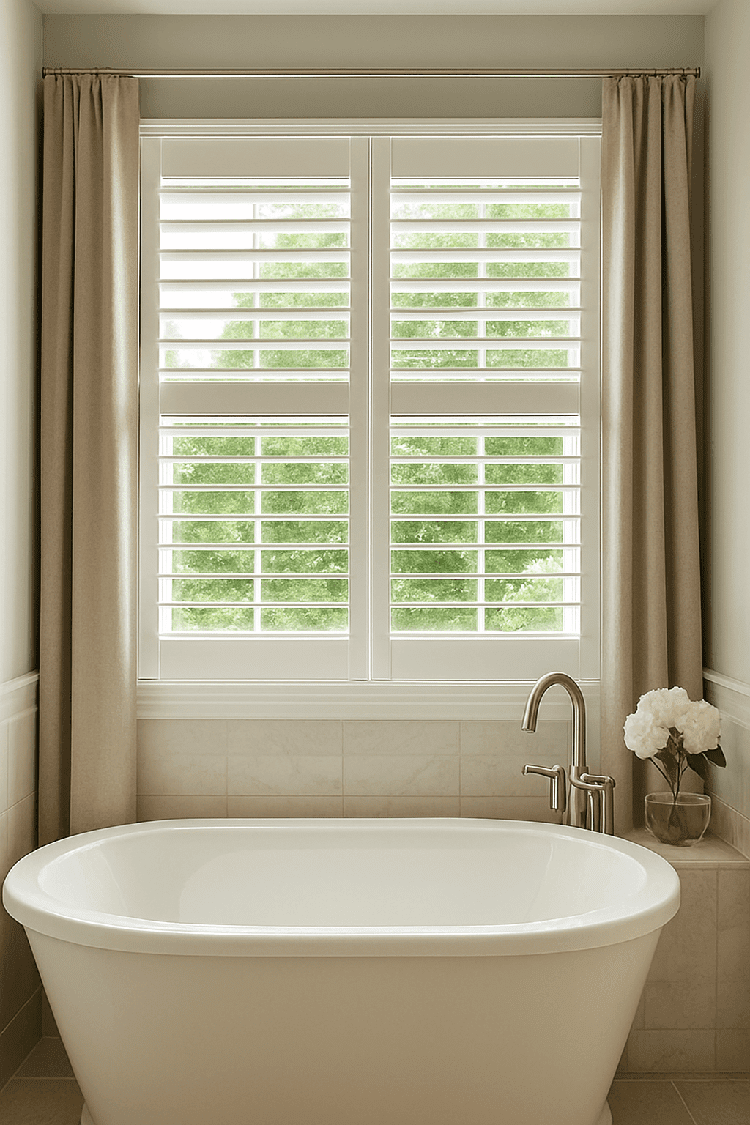 Open Bathroom Window Treatments